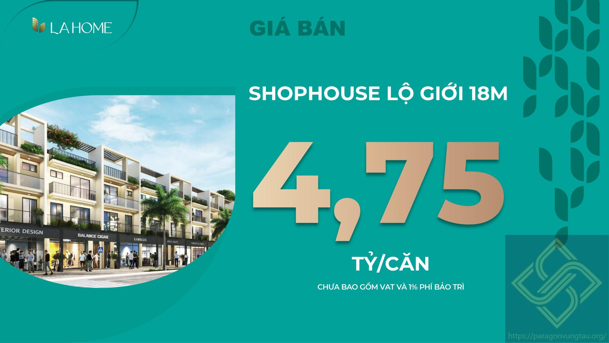 Giá Bán Shophouse La Home Long An Lộ Giới 18m Phù Hợp Mọi Nhà đầu Tư