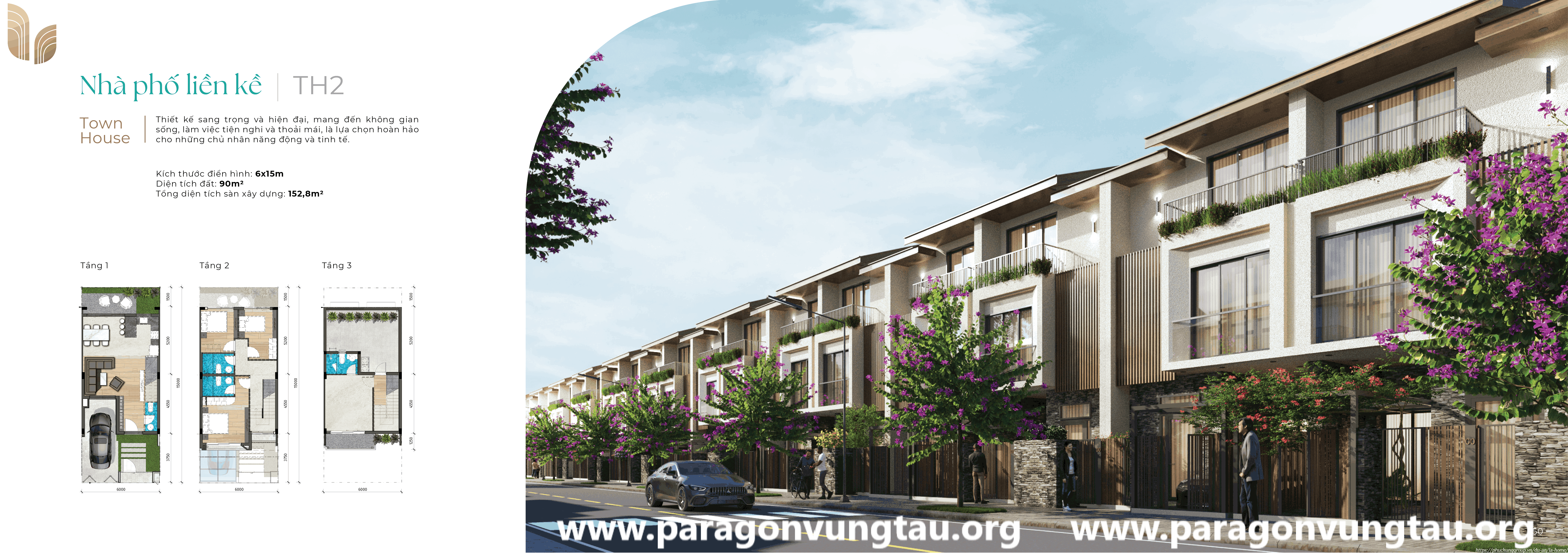 LAHome-Phối cảnh Nhà phố liền kề TH2
