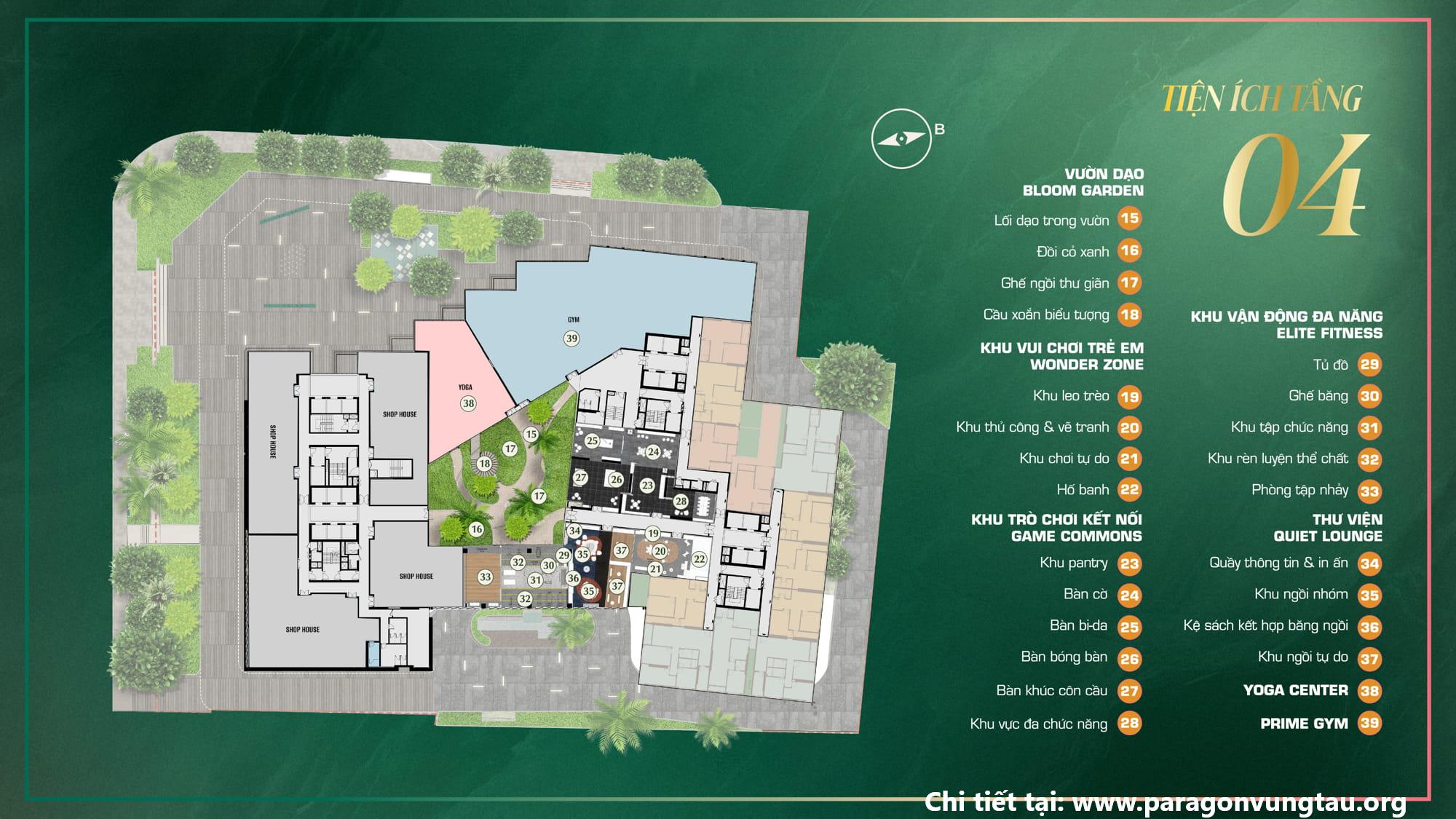 Mặt Bằng Tiện Ích The Emerald Boulevard Tầng 4