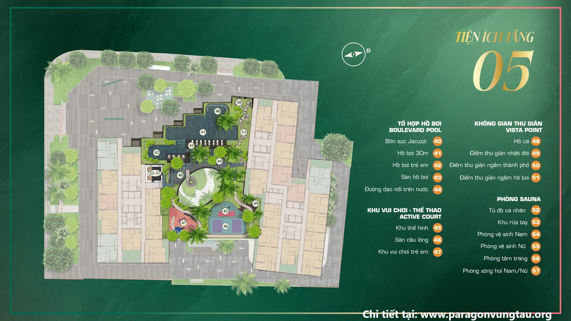 Mặt Bằng Tiện Ích The Emerald Boulevard Tầng 5