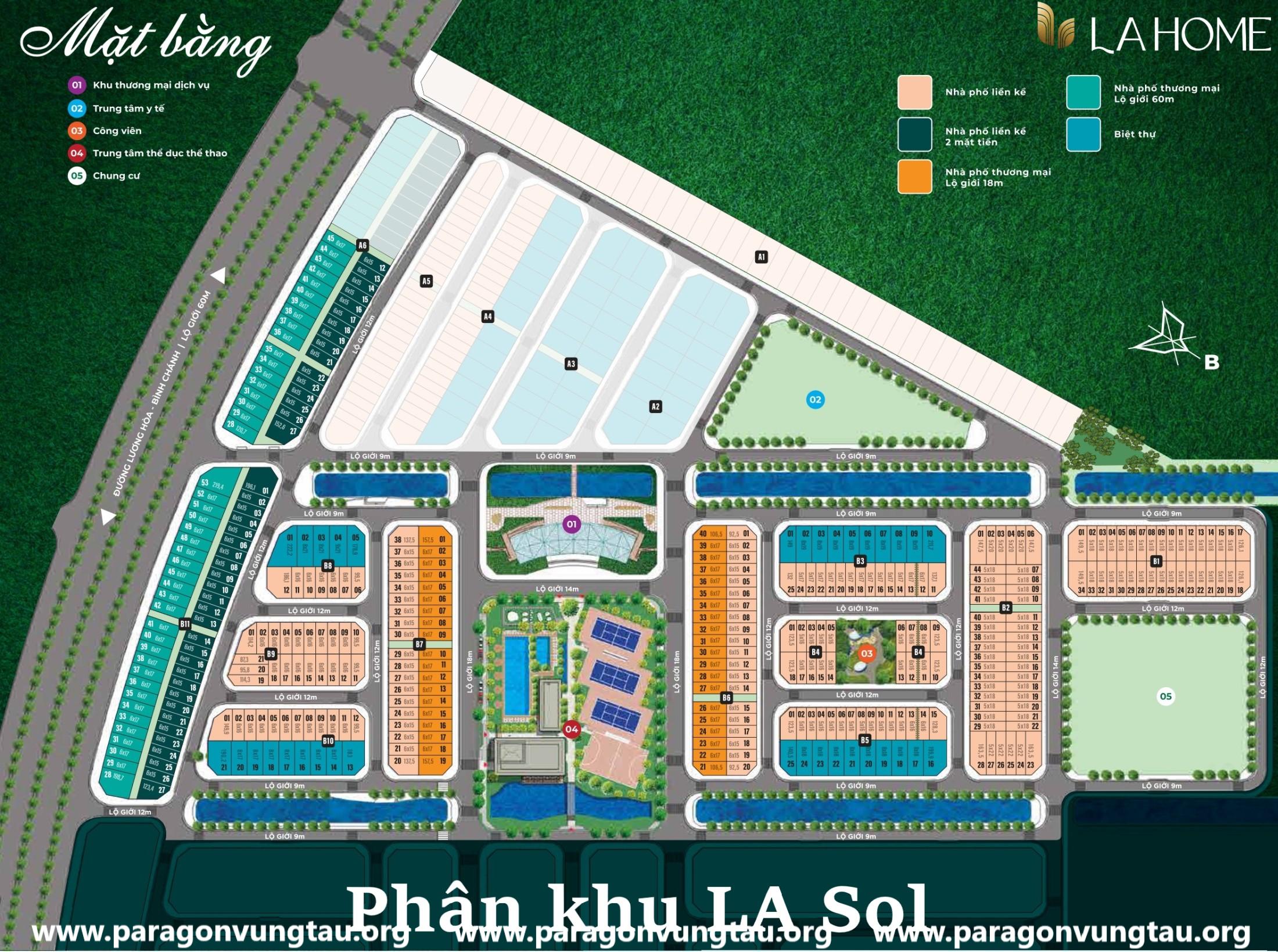 Mặt Bằng Phân Khu La Sol Dự án La Home Phg